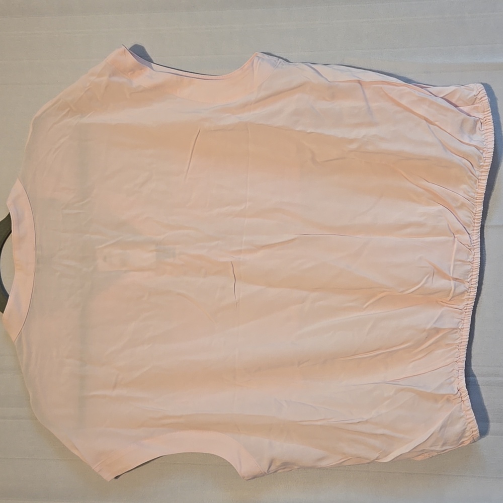 Express Pink Button-Up Blouse Bubble Hem Top Size L - Picture 6 of 9